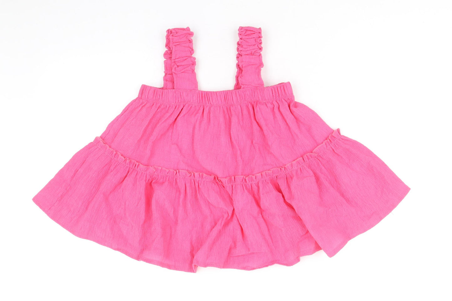 River Island Girls Pink Polyester Basic Blouse Size 9-10 Years Square Neck Pullover