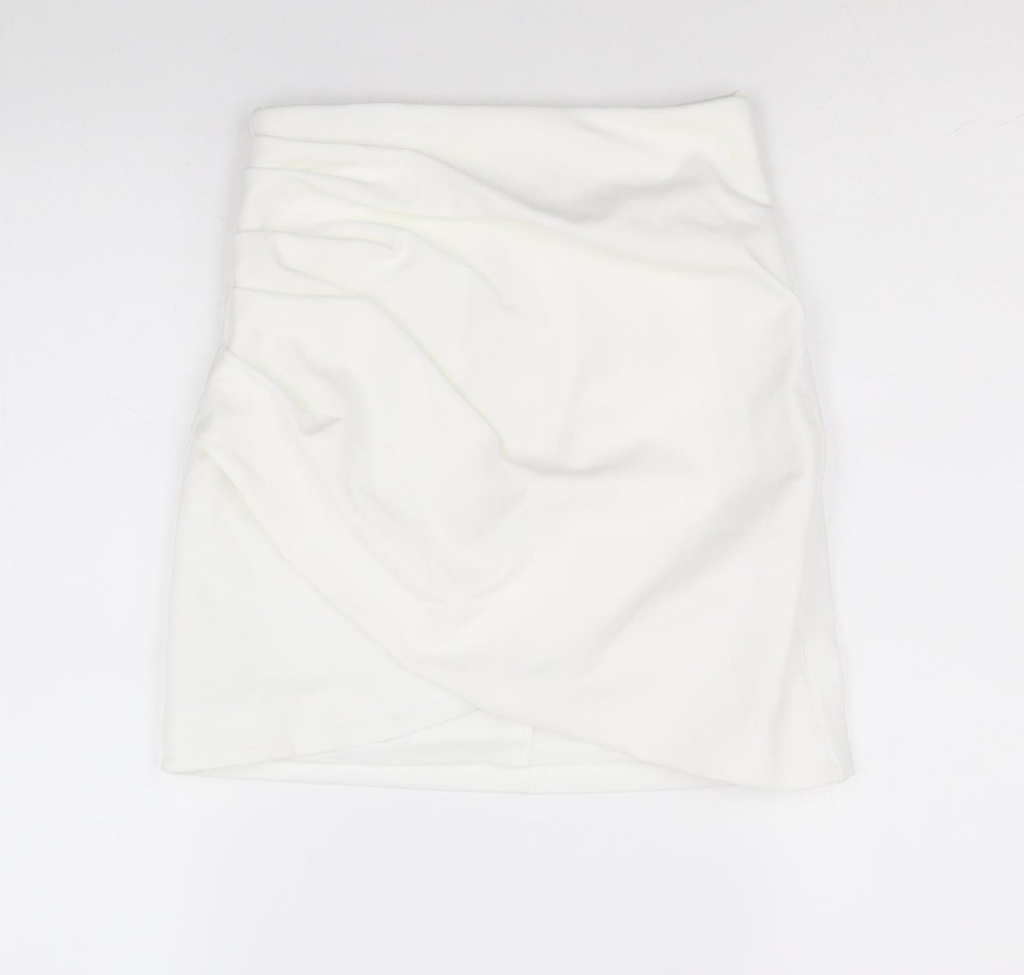 Zara Womens White Polyester Mini Skirt Size XS Zip
