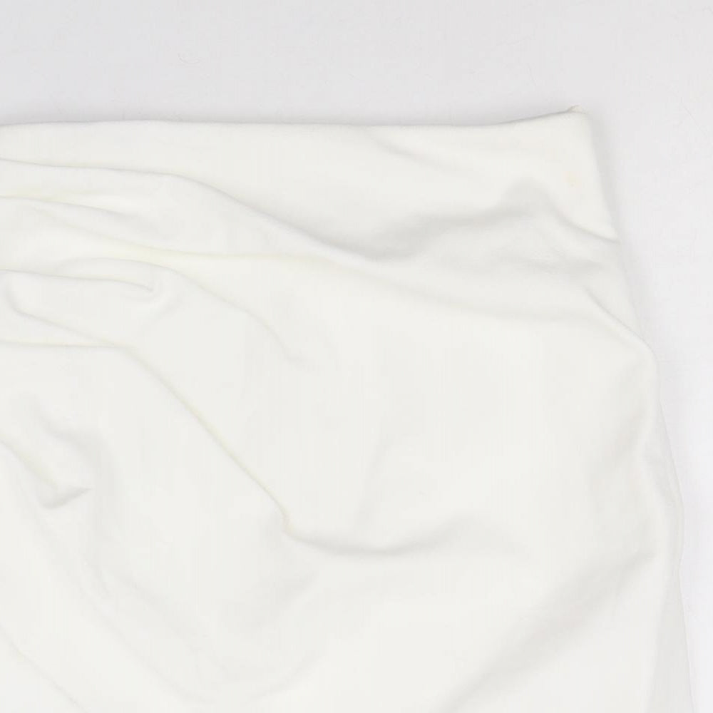 Zara Womens White Polyester Mini Skirt Size XS Zip