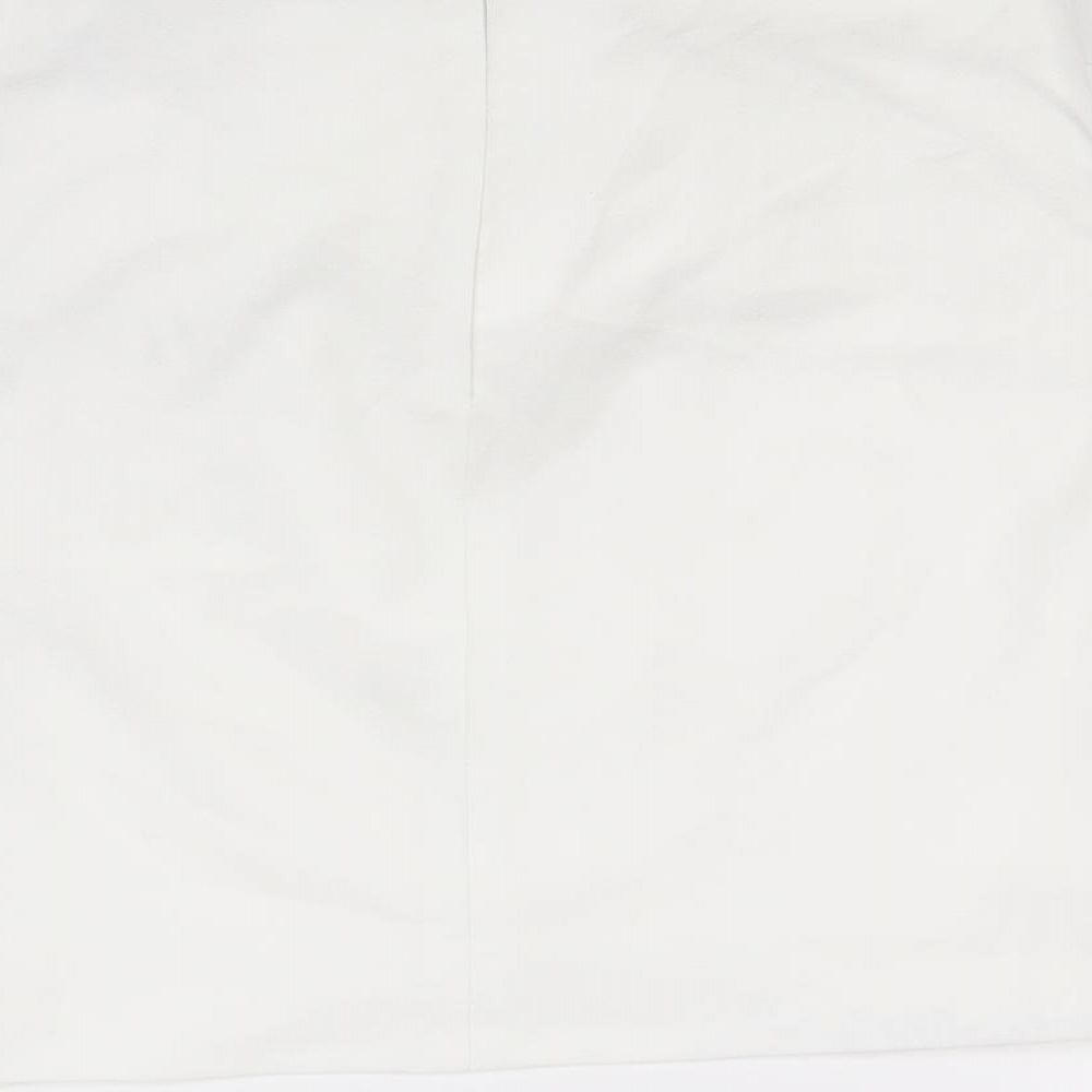 Zara Womens White Polyester Mini Skirt Size XS Zip
