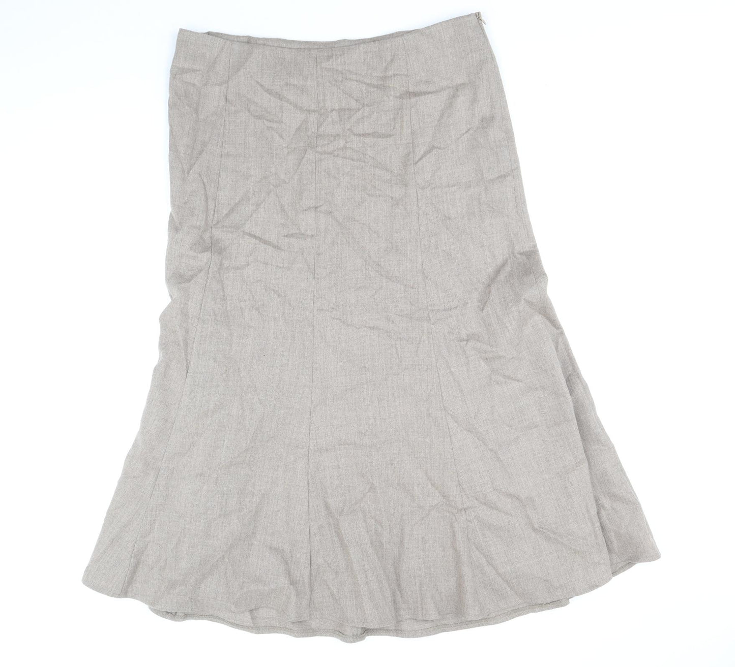 Artigiano Womens Brown Wool Swing Skirt Size 16 Zip