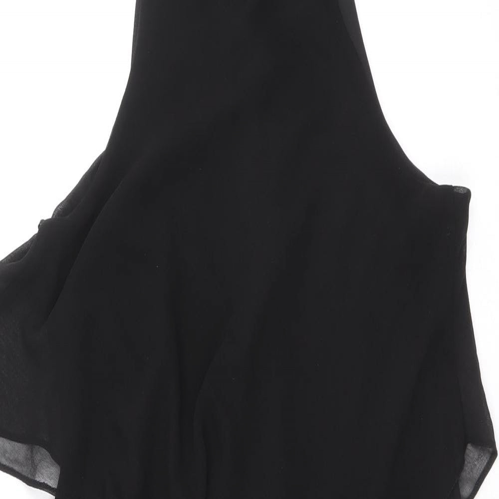 New Look Womens Black Polyester Pencil Dress Size 8 Round Neck Pullover