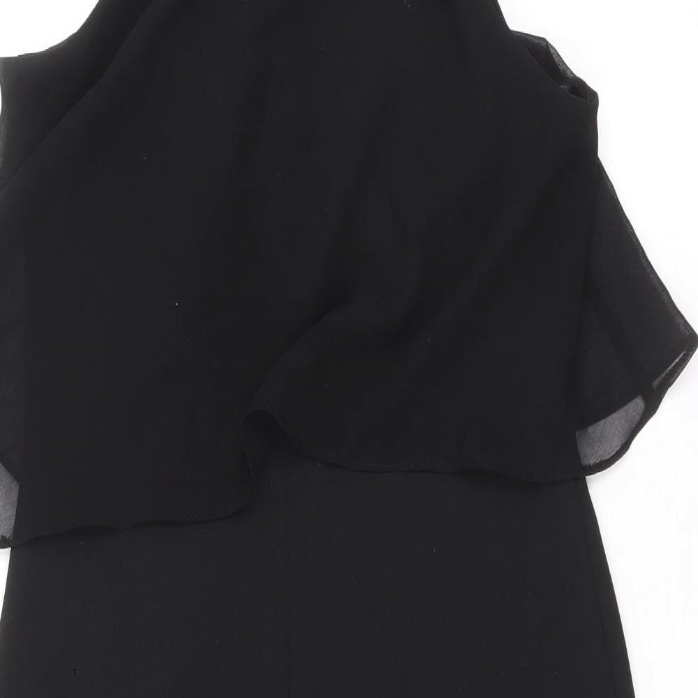 New Look Womens Black Polyester Pencil Dress Size 8 Round Neck Pullover