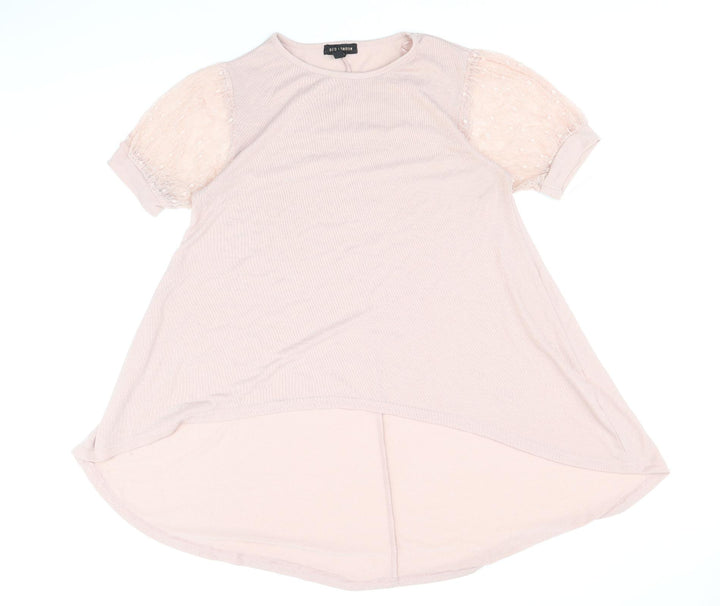 QED London Womens Pink Round Neck Polyester Pullover Jumper Size M