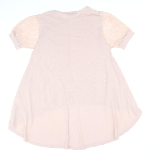 QED London Womens Pink Round Neck Polyester Pullover Jumper Size M