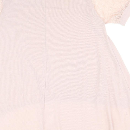 QED London Womens Pink Round Neck Polyester Pullover Jumper Size M