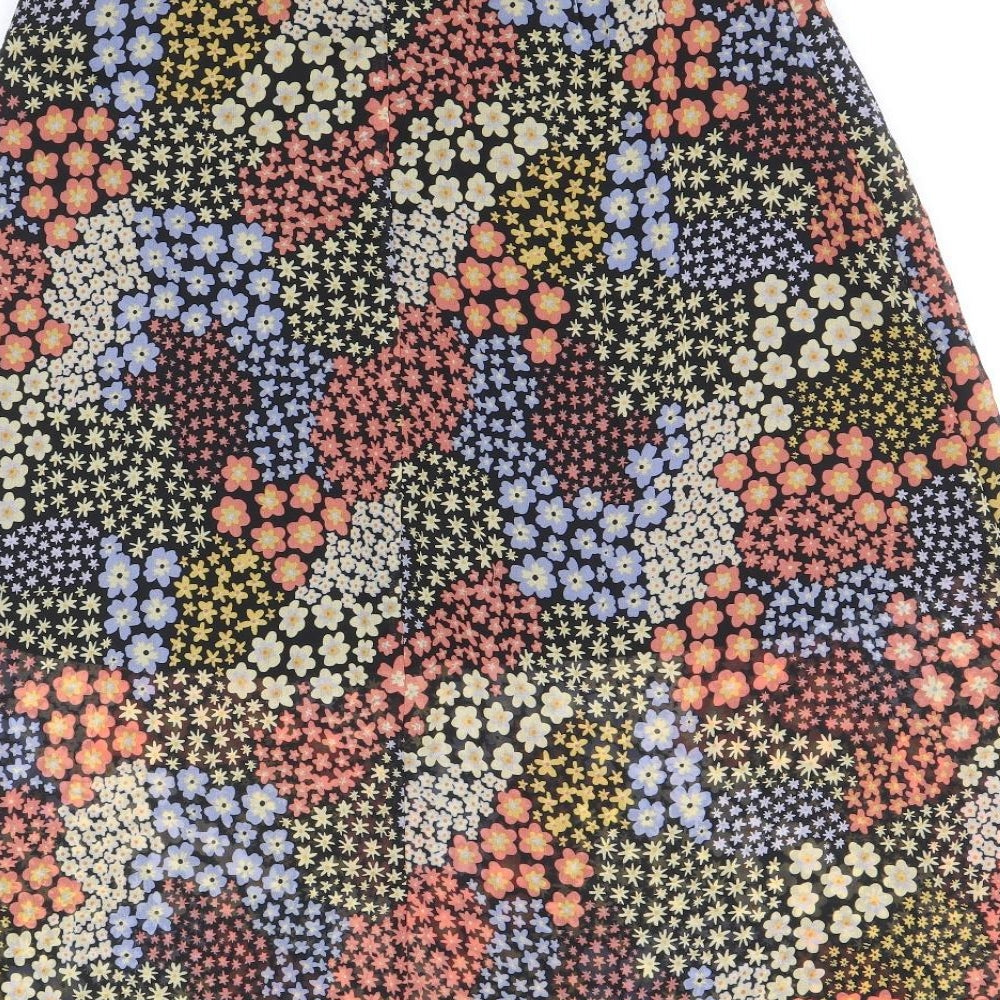Wednesday's Girl Womens Multicoloured Floral Polyester Swing Skirt Size XS Zip