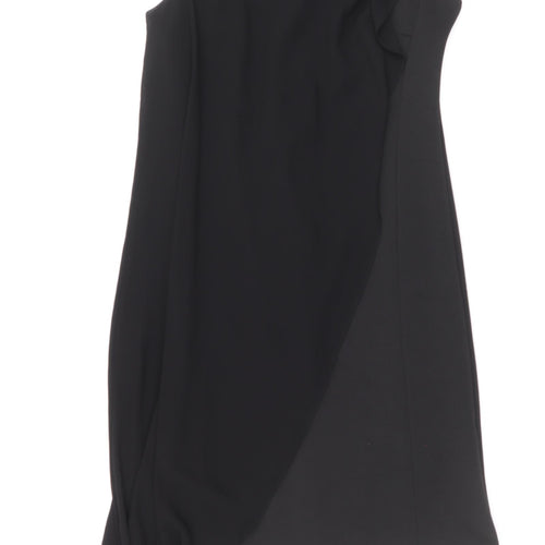River Island Womens Black Polyester A-Line Size 8 Round Neck Zip