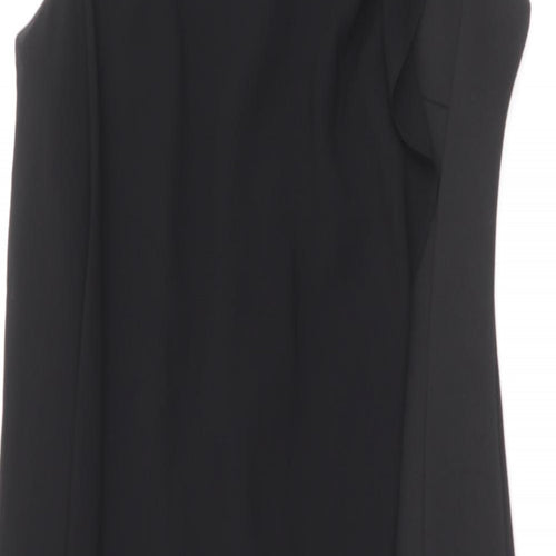 River Island Womens Black Polyester A-Line Size 8 Round Neck Zip