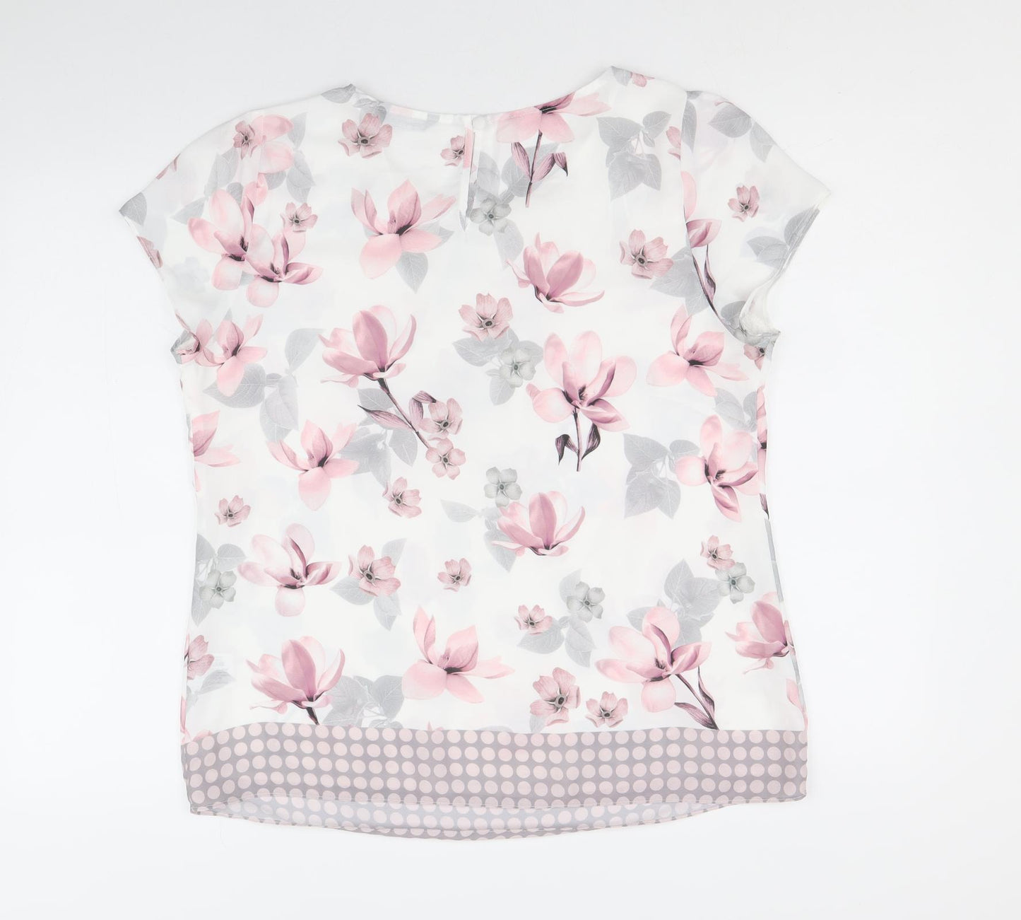 Roman Womens Multicoloured Floral Polyester Basic Blouse Size 14 Round Neck