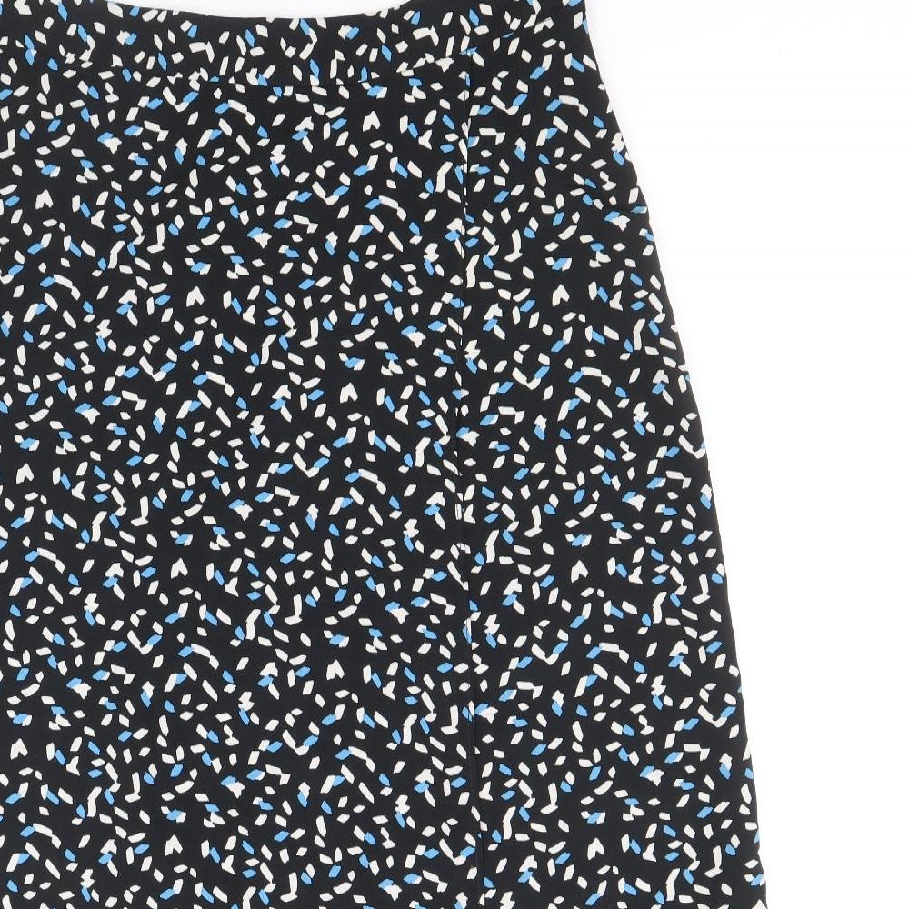 Primark Womens Black Geometric Polyester Straight & Pencil Skirt Size 14 Zip
