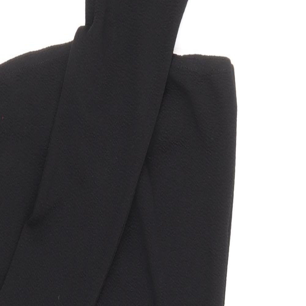 PRETTYLITTLETHING Womens Black Polyester Bodycon Size 14 One Shoulder Pullover