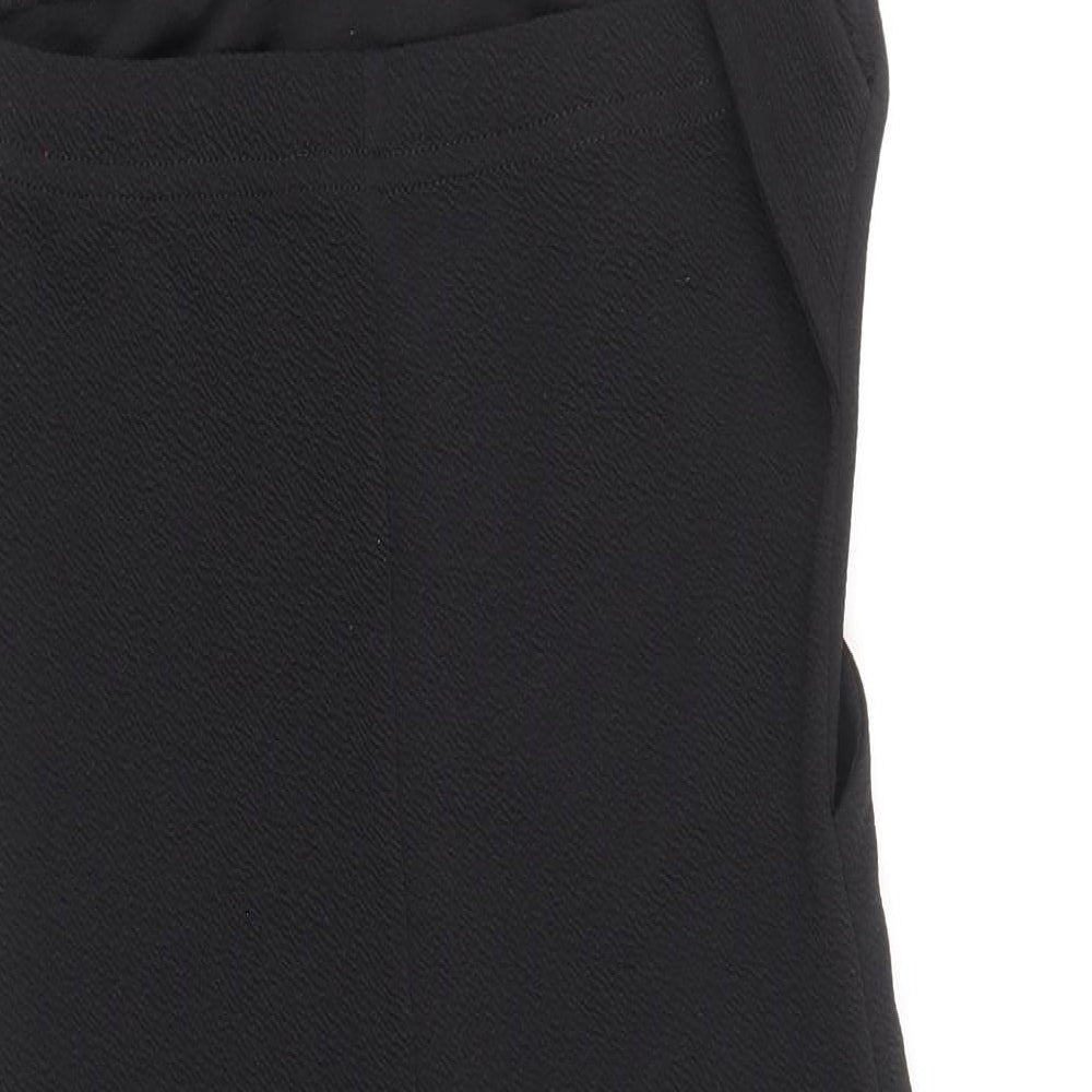 PRETTYLITTLETHING Womens Black Polyester Bodycon Size 14 One Shoulder Pullover