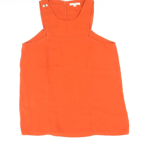 Bloom Design Womens Orange Polyester Basic Blouse Size S Round Neck