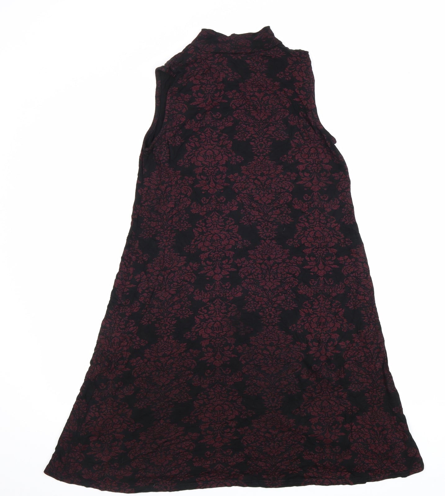 Therapy Womens Red Geometric Viscose A-Line Size XS Mock Neck Pullover