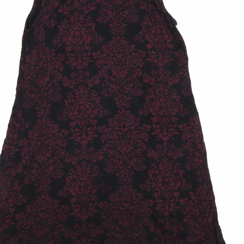 Therapy Womens Red Geometric Viscose A-Line Size XS Mock Neck Pullover