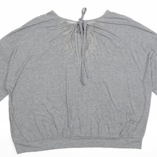 Rosie Womens Grey Viscose Basic Blouse Size 16 Round Neck