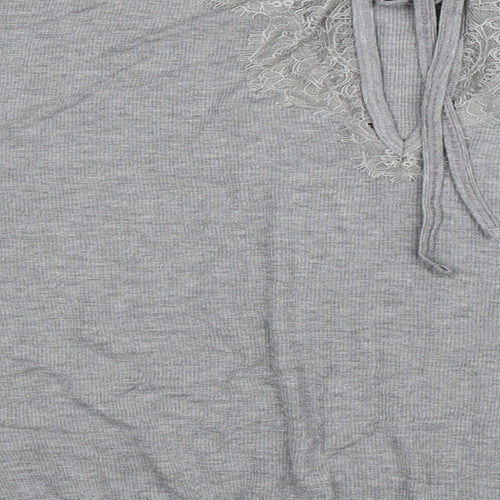 Rosie Womens Grey Viscose Basic Blouse Size 16 Round Neck