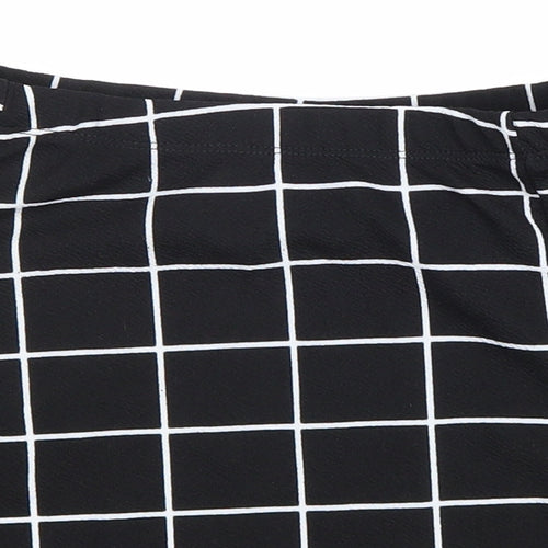 SheIn Womens Black Check Polyester Mini Skirt Size XS