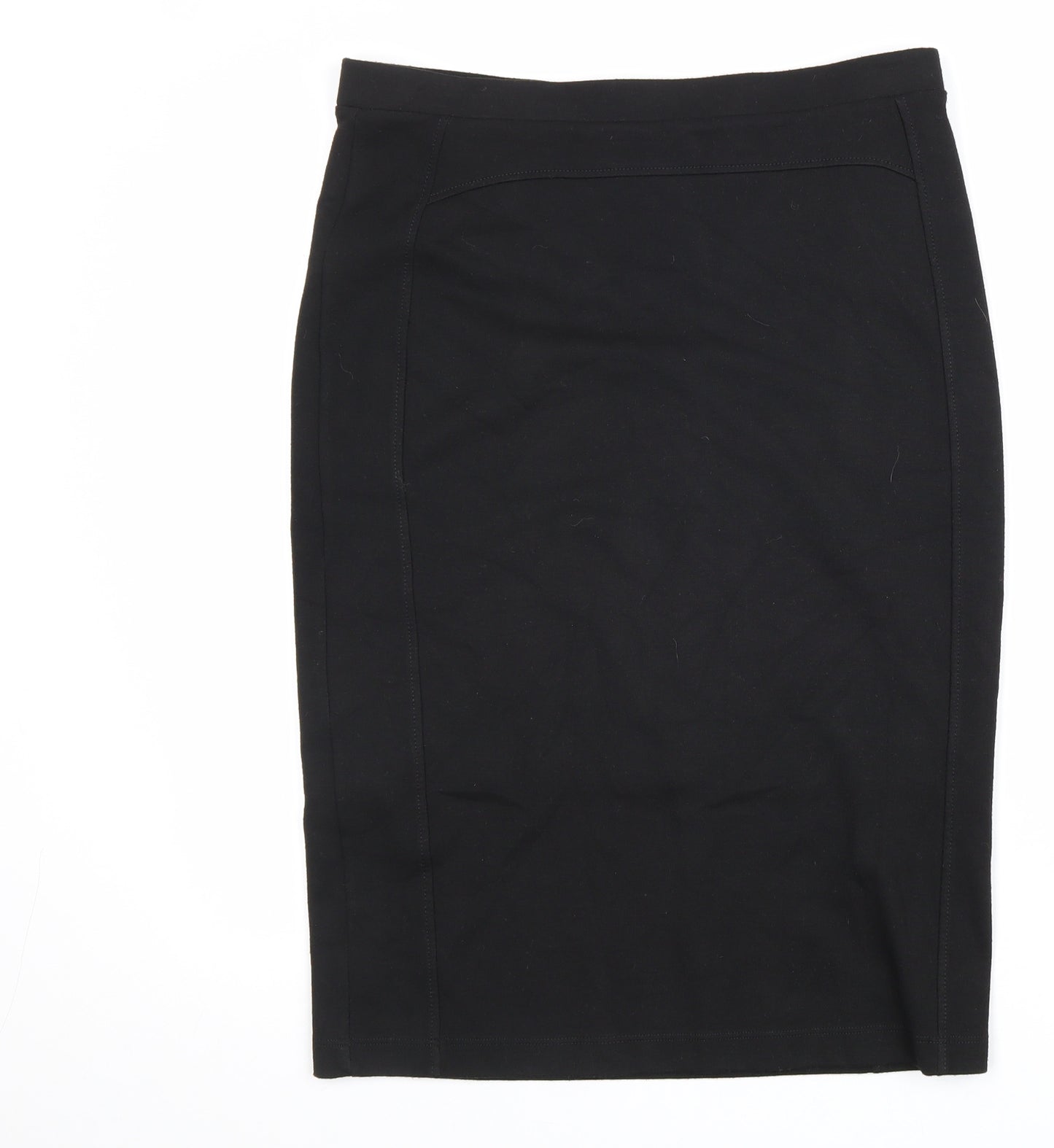 Marks and Spencer Womens Black Polyester Straight & Pencil Skirt Size 14