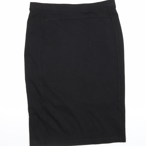 Marks and Spencer Womens Black Polyester Straight & Pencil Skirt Size 14