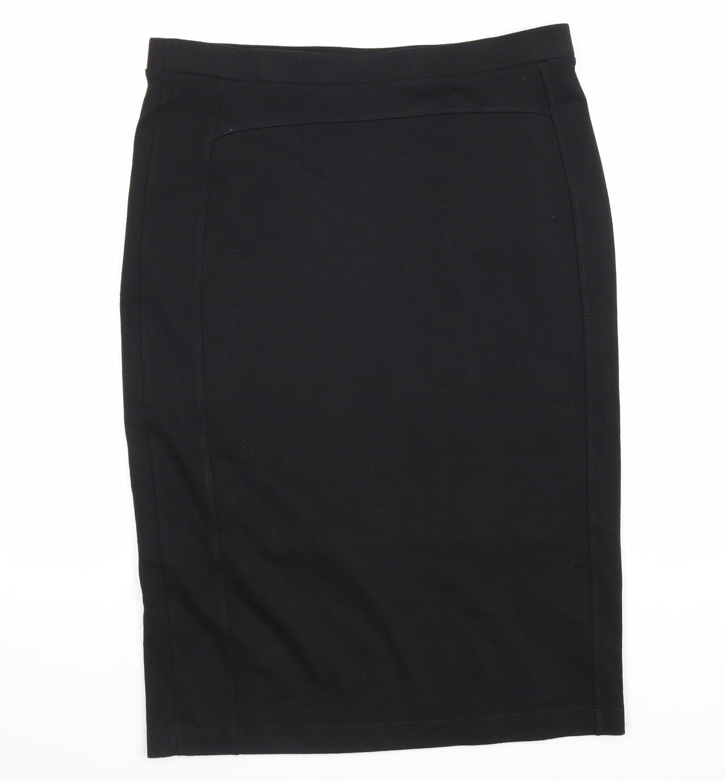 Marks and Spencer Womens Black Polyester Straight & Pencil Skirt Size 14
