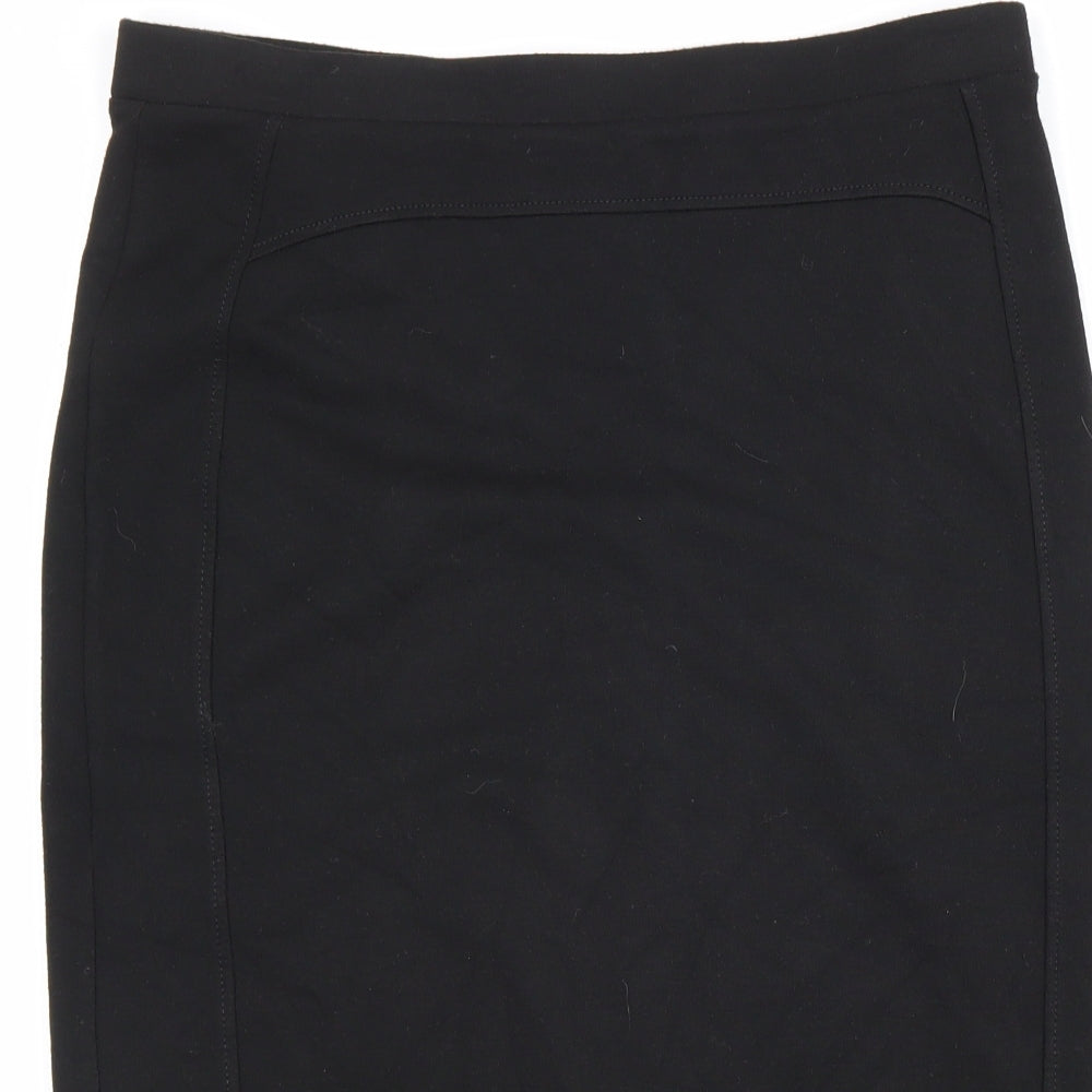Marks and Spencer Womens Black Polyester Straight & Pencil Skirt Size 14