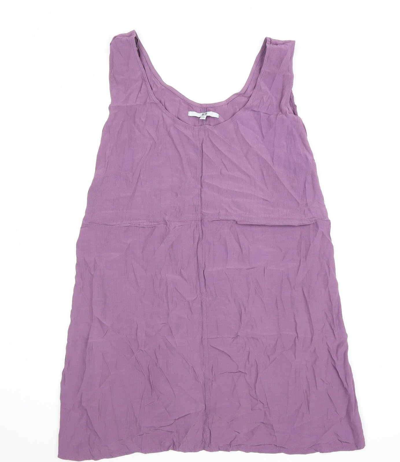 B.B Womens Purple Viscose A-Line Size 2XL Scoop Neck Pullover