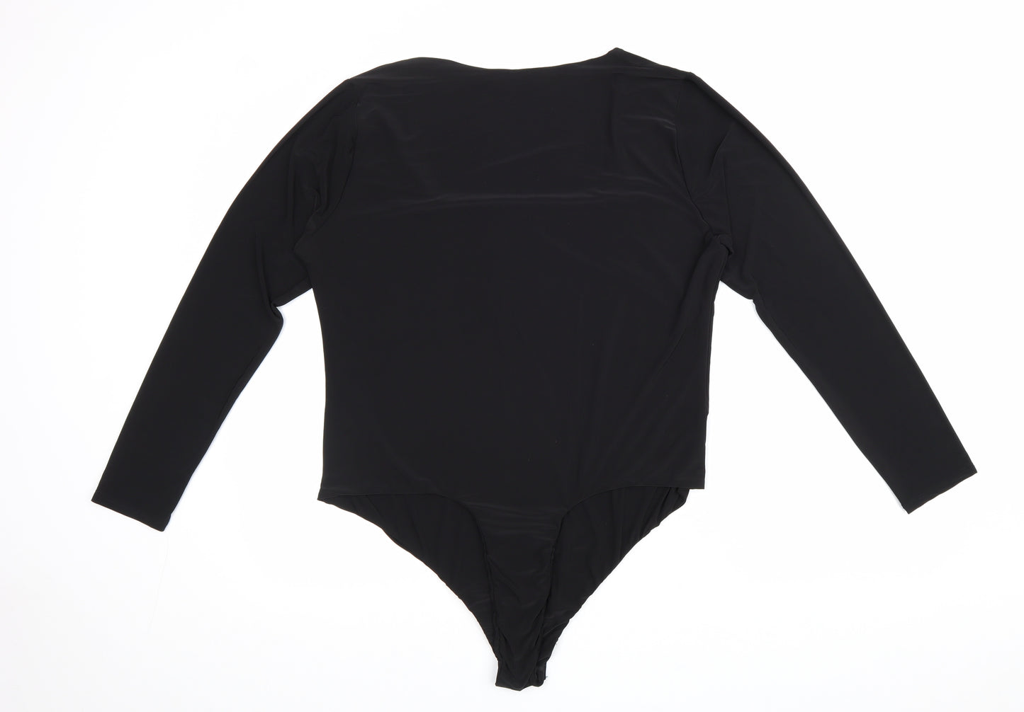 Boohoo Womens Black Polyester Bodysuit One-Piece Size 22 Snap