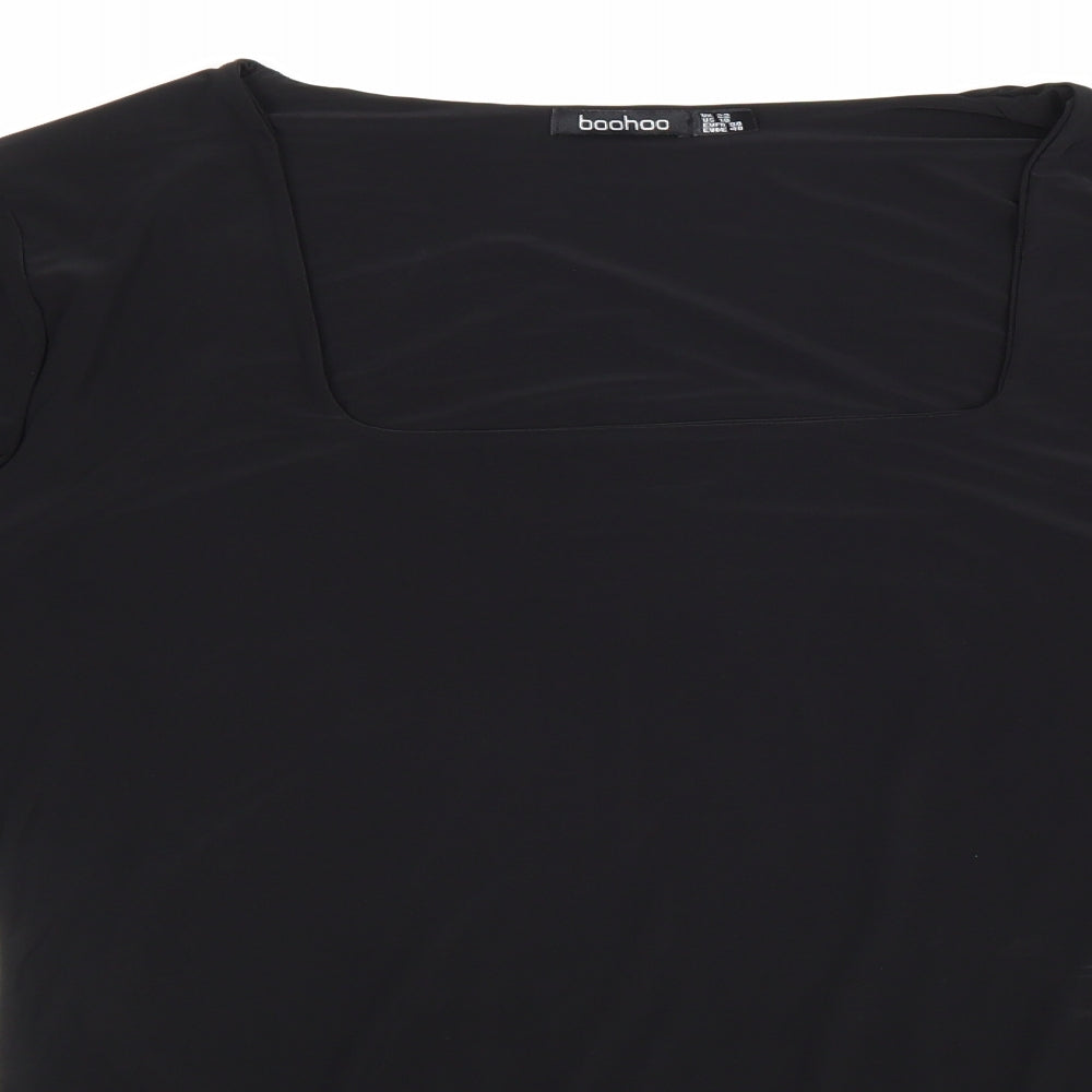 Boohoo Womens Black Polyester Bodysuit One-Piece Size 22 Snap