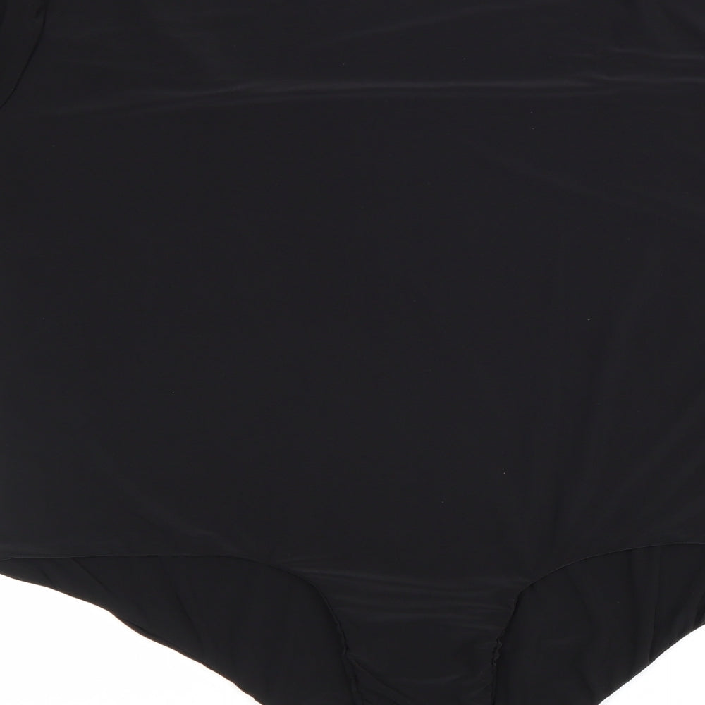 Boohoo Womens Black Polyester Bodysuit One-Piece Size 22 Snap