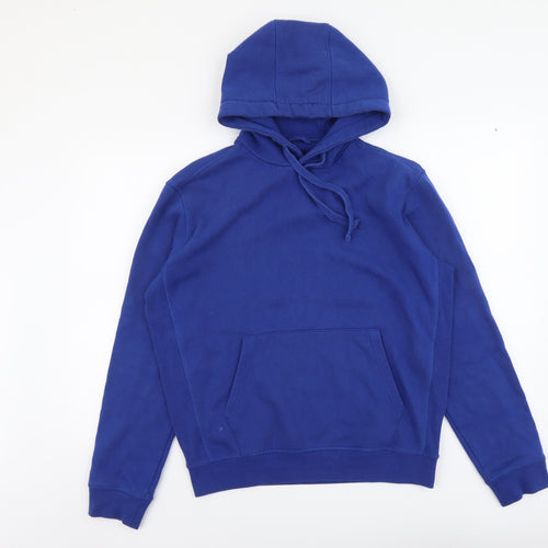 Crew Clothing Mens Blue Cotton Pullover Hoodie Size M