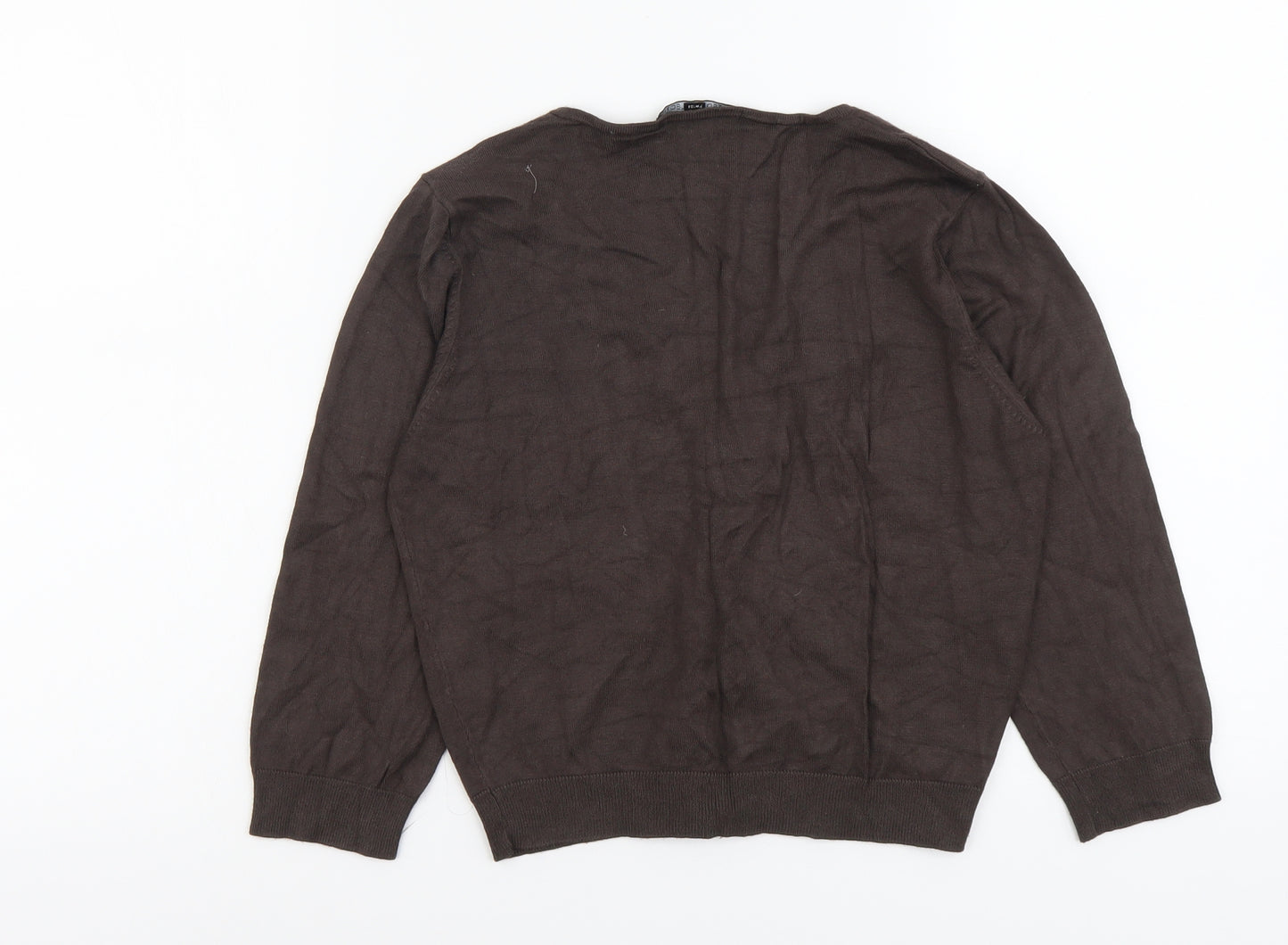 Marks and Spencer Womens Brown V-Neck Viscose Cardigan Jumper Size M