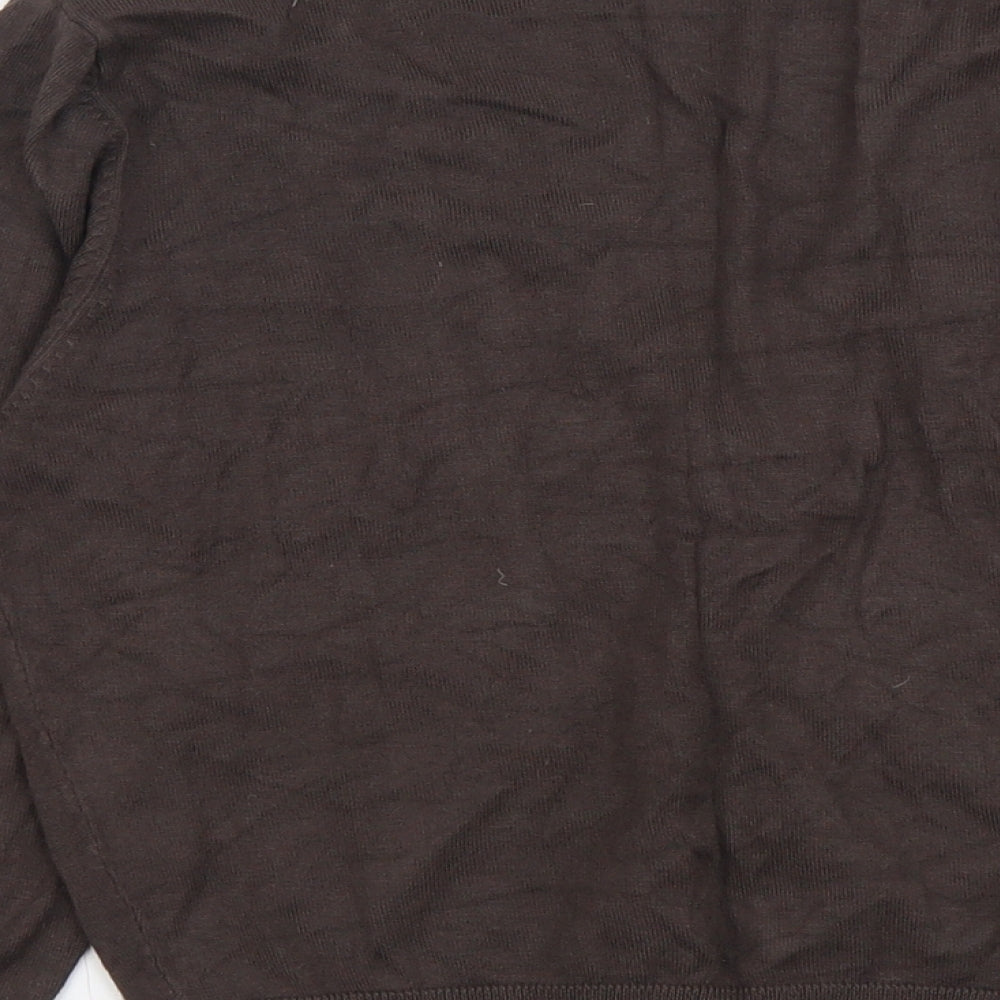 Marks and Spencer Womens Brown V-Neck Viscose Cardigan Jumper Size M