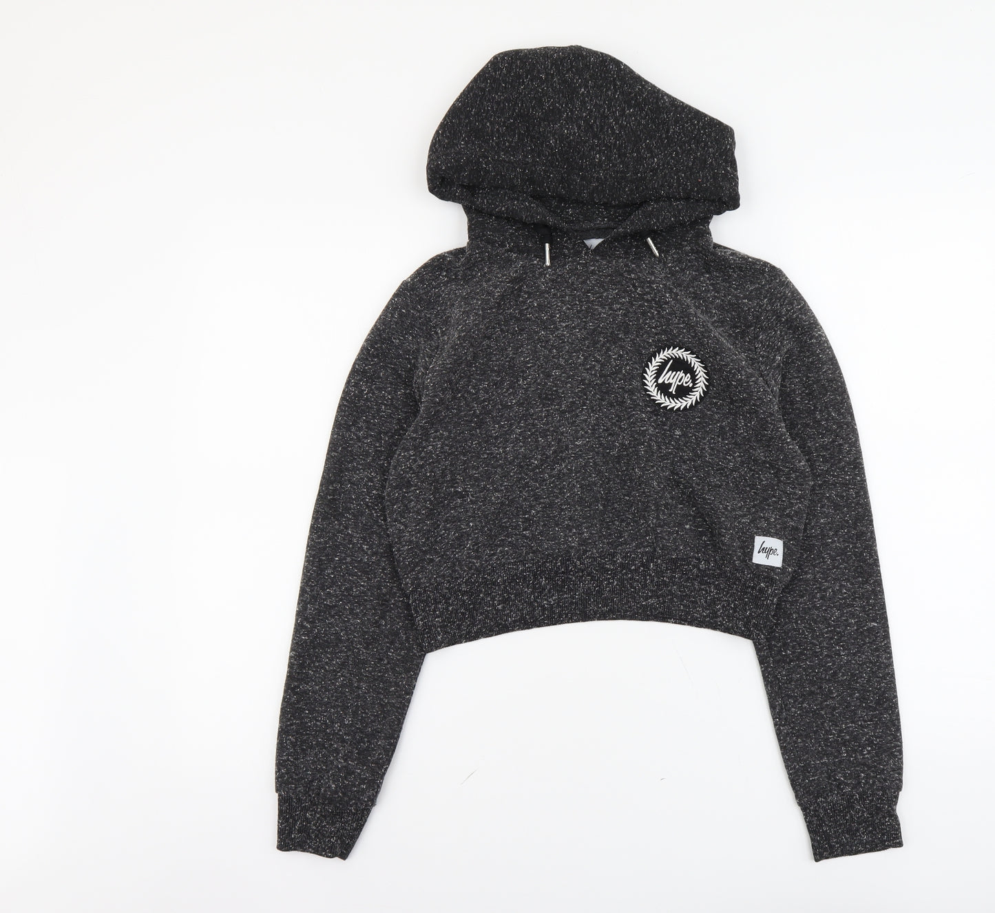 Hype Womens Grey Cotton Pullover Hoodie Size S Pullover