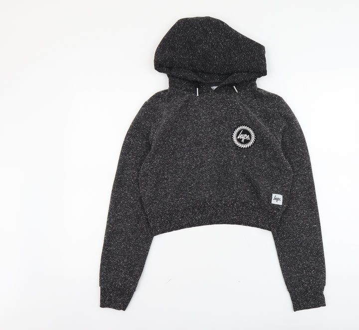 Hype Womens Grey Cotton Pullover Hoodie Size S Pullover