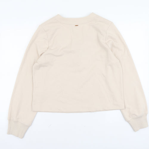 Marks and Spencer Womens Beige Cotton Pullover Sweatshirt Size M Pullover - Lace Up