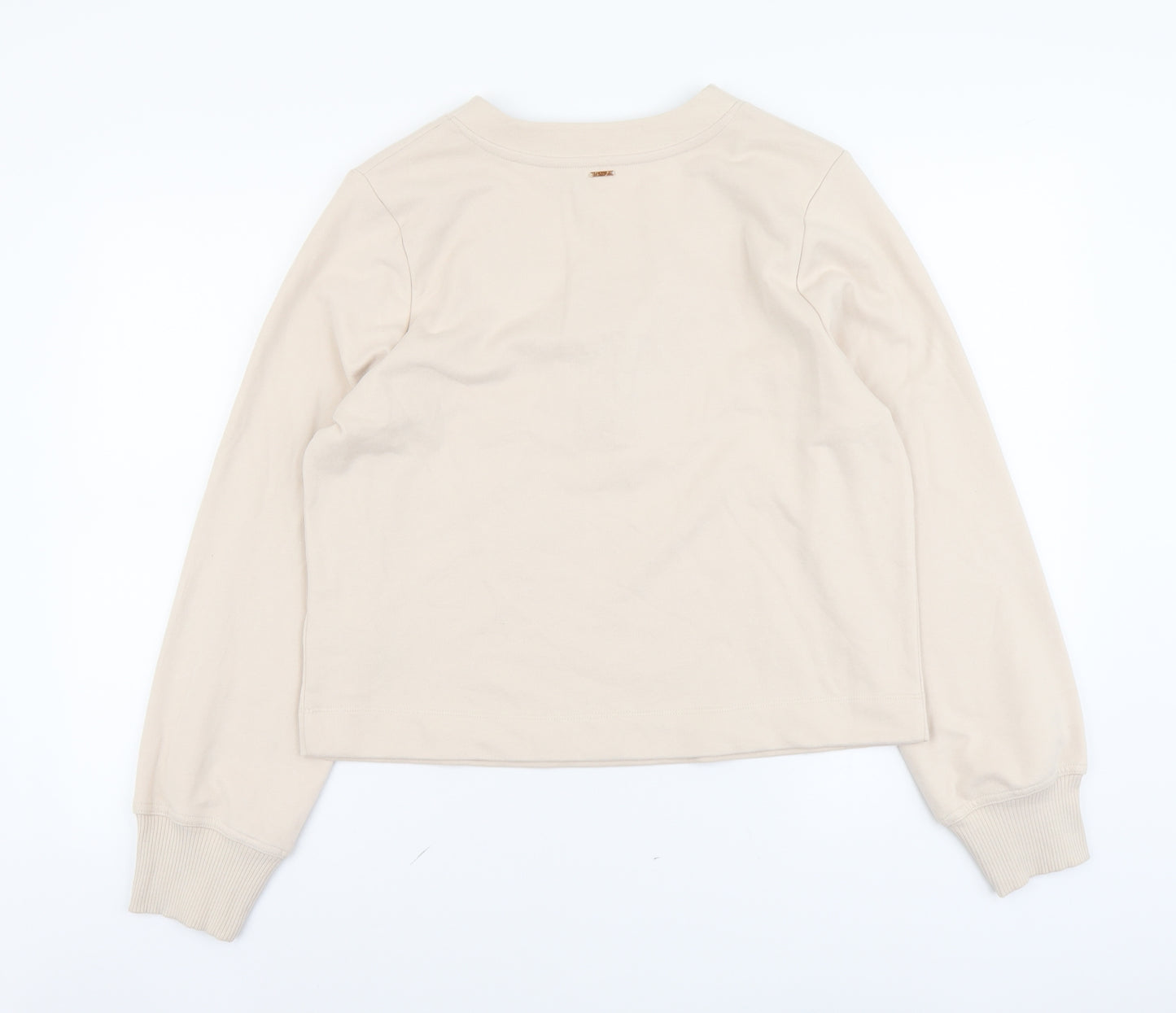 Marks and Spencer Womens Beige Cotton Pullover Sweatshirt Size M Pullover - Lace Up