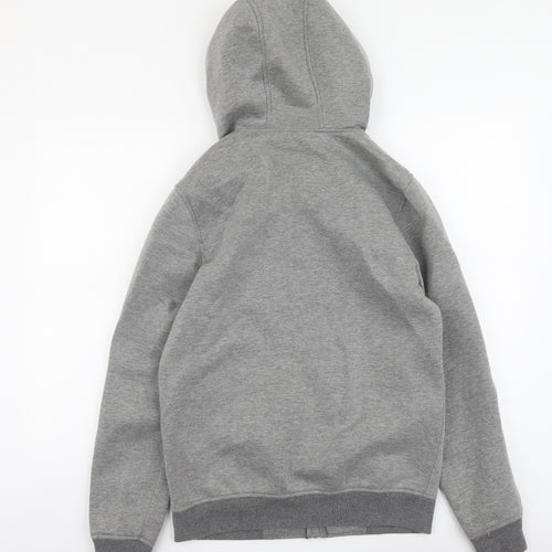 Pull&Bear Mens Grey Polyester Full Zip Hoodie Size M