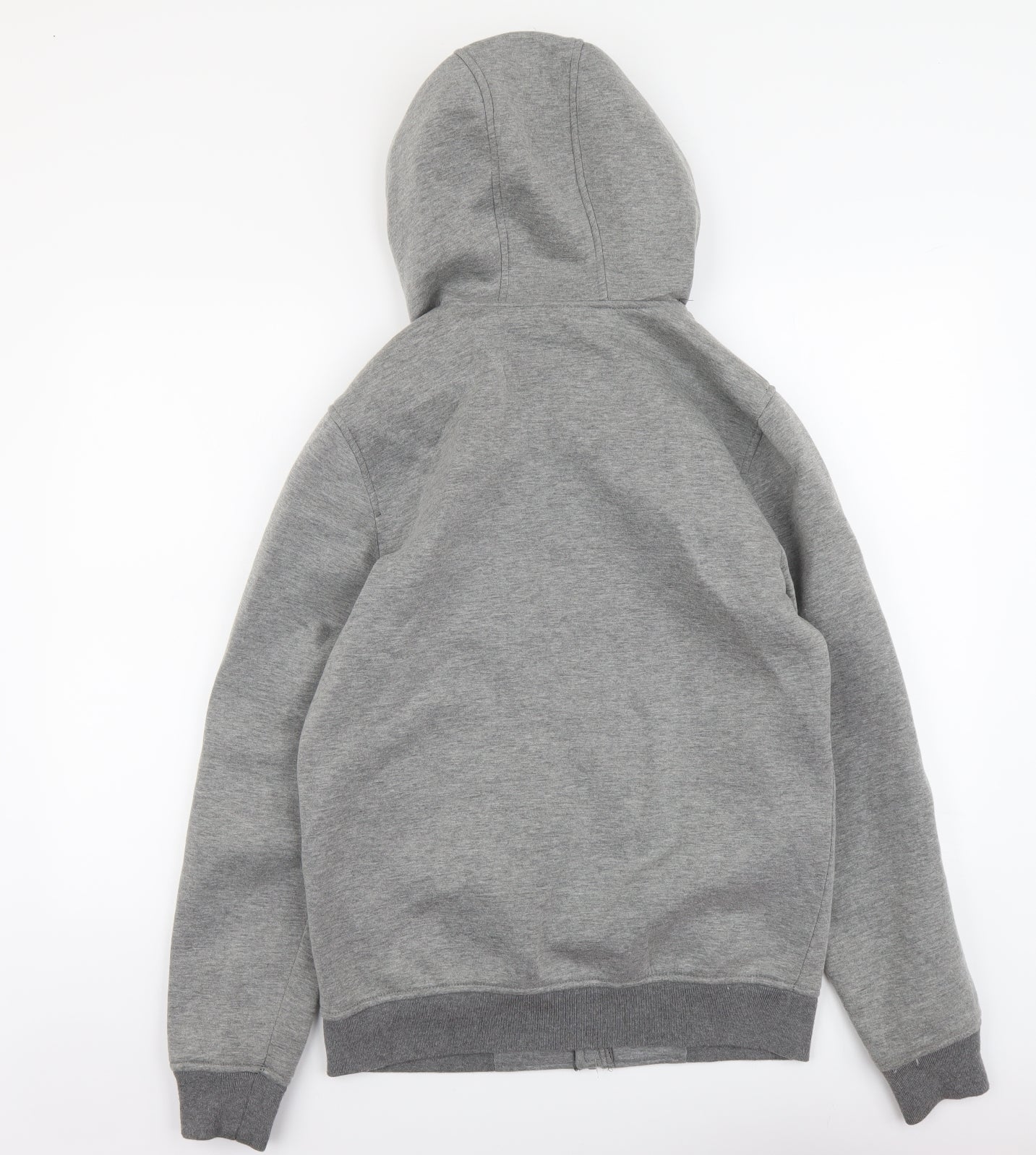 Pull&Bear Mens Grey Polyester Full Zip Hoodie Size M