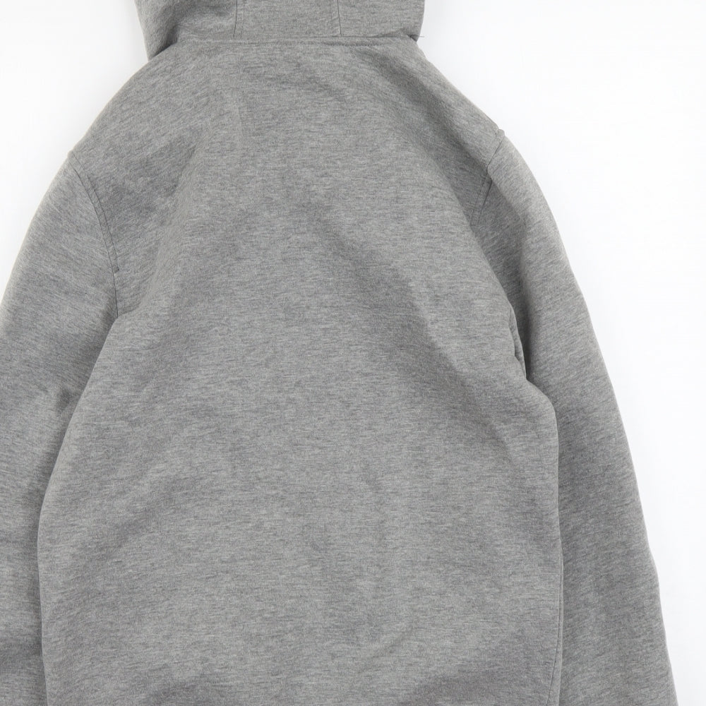 Pull&Bear Mens Grey Polyester Full Zip Hoodie Size M