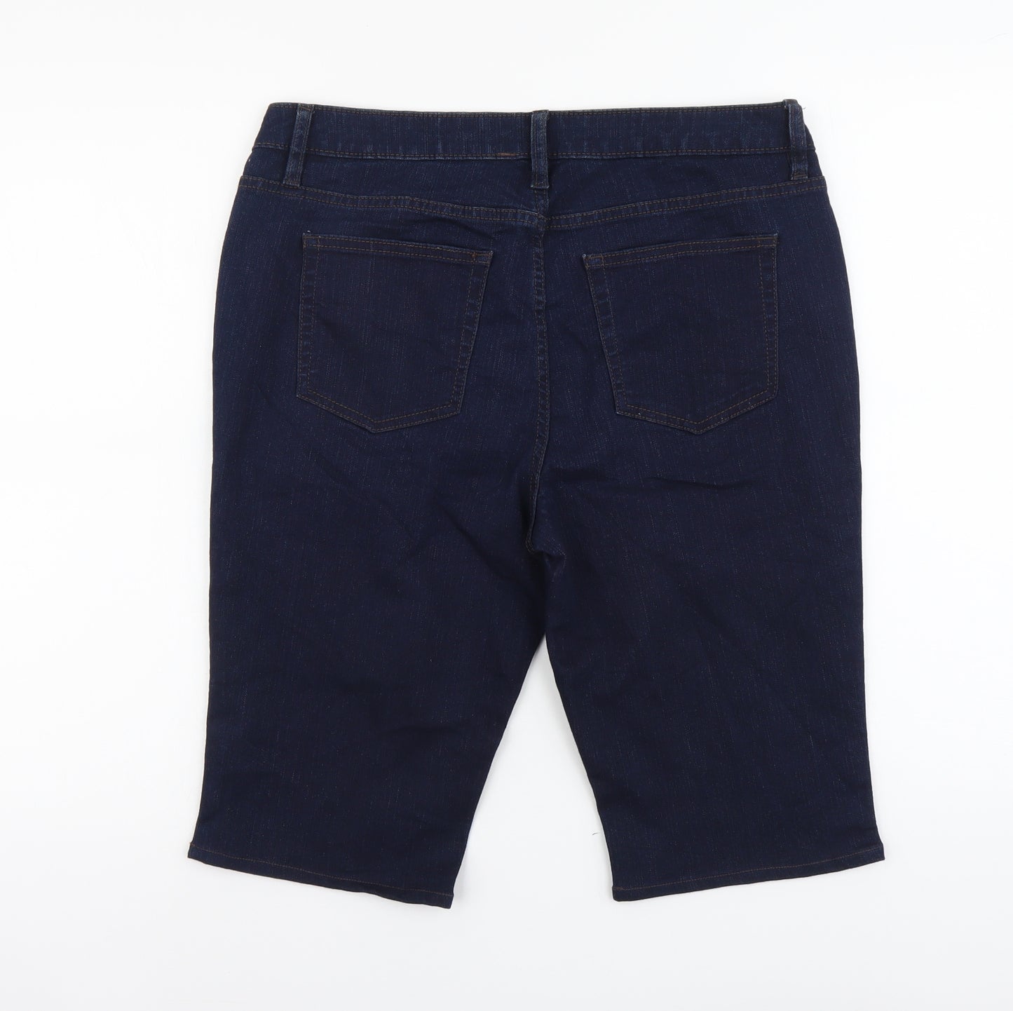 Liz Claiborne Womens Blue Cotton Skimmer Shorts Size L L12 in Regular Button