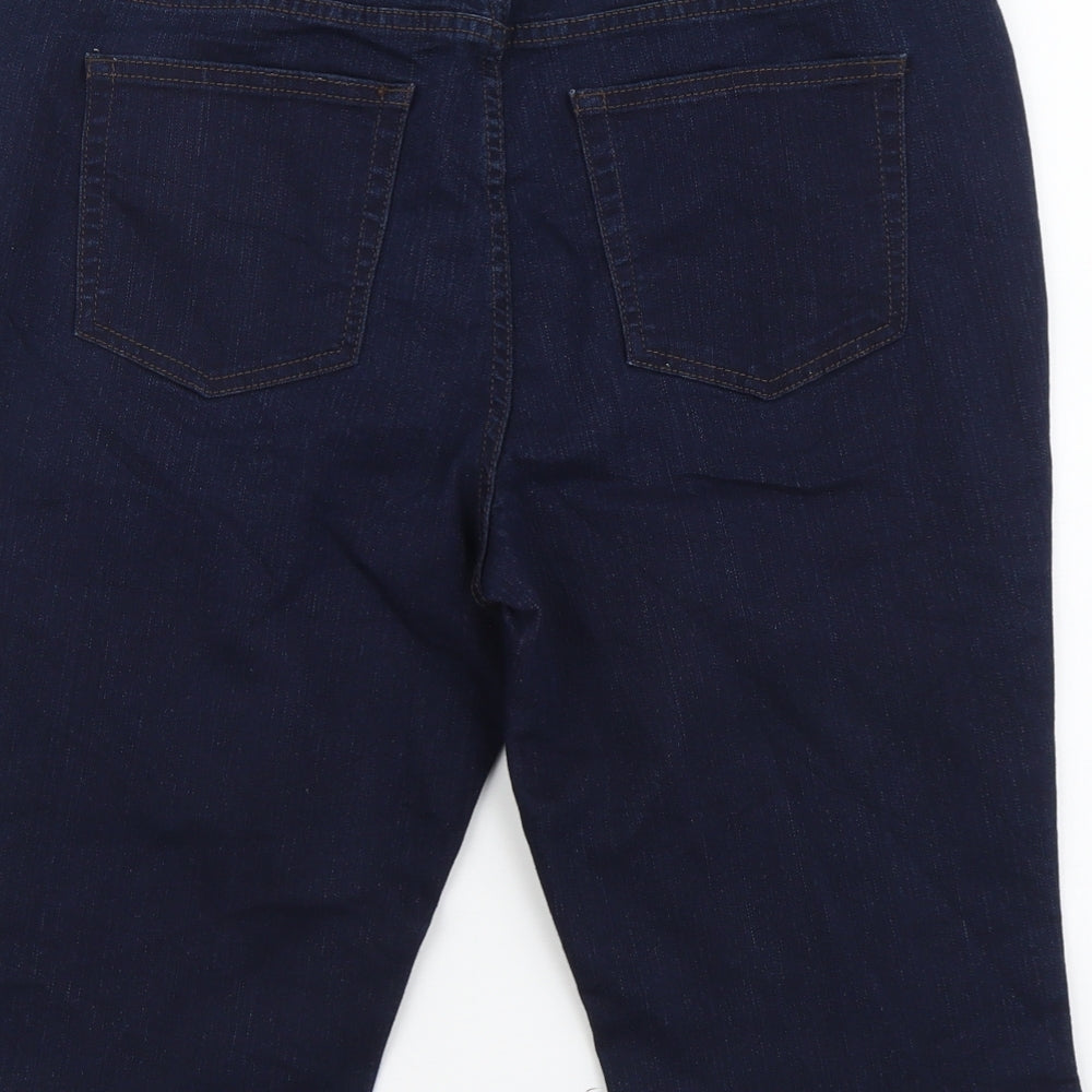Liz Claiborne Womens Blue Cotton Skimmer Shorts Size L L12 in Regular Button