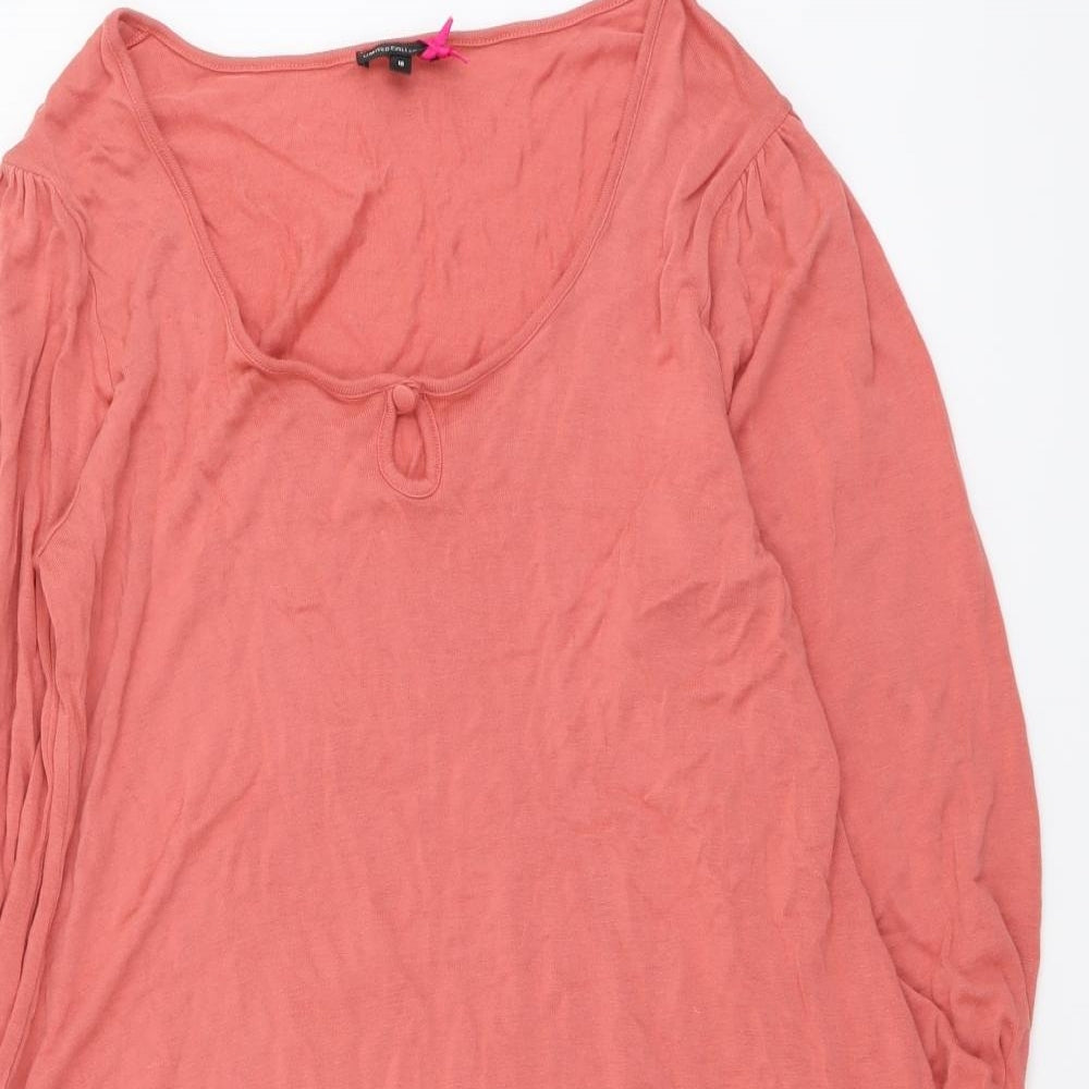 Marks and Spencer Womens Pink Viscose Basic T-Shirt Size 16 Scoop Neck