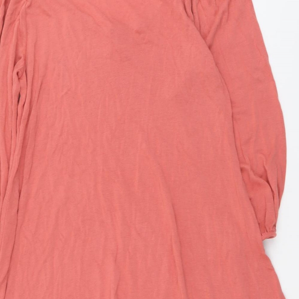 Marks and Spencer Womens Pink Viscose Basic T-Shirt Size 16 Scoop Neck