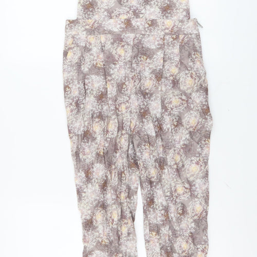 Topshop Womens Grey Geometric Polyester Jumpsuit One-Piece Size 8 Zip