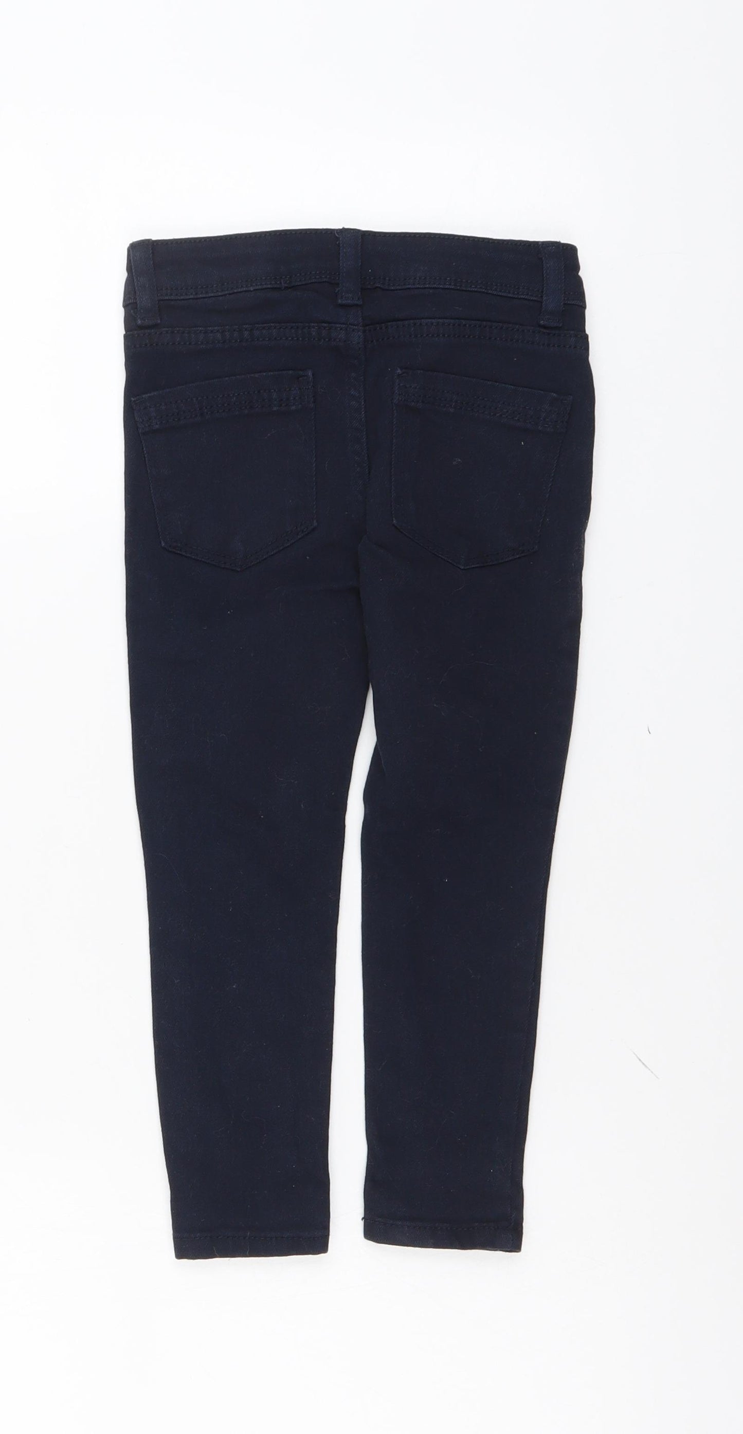 Primark Boys Blue Cotton Straight Jeans Size 3-4 Years Regular Button