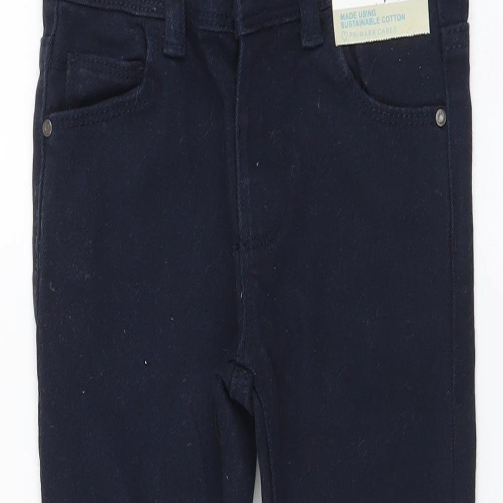 Primark Boys Blue Cotton Straight Jeans Size 3-4 Years Regular Button