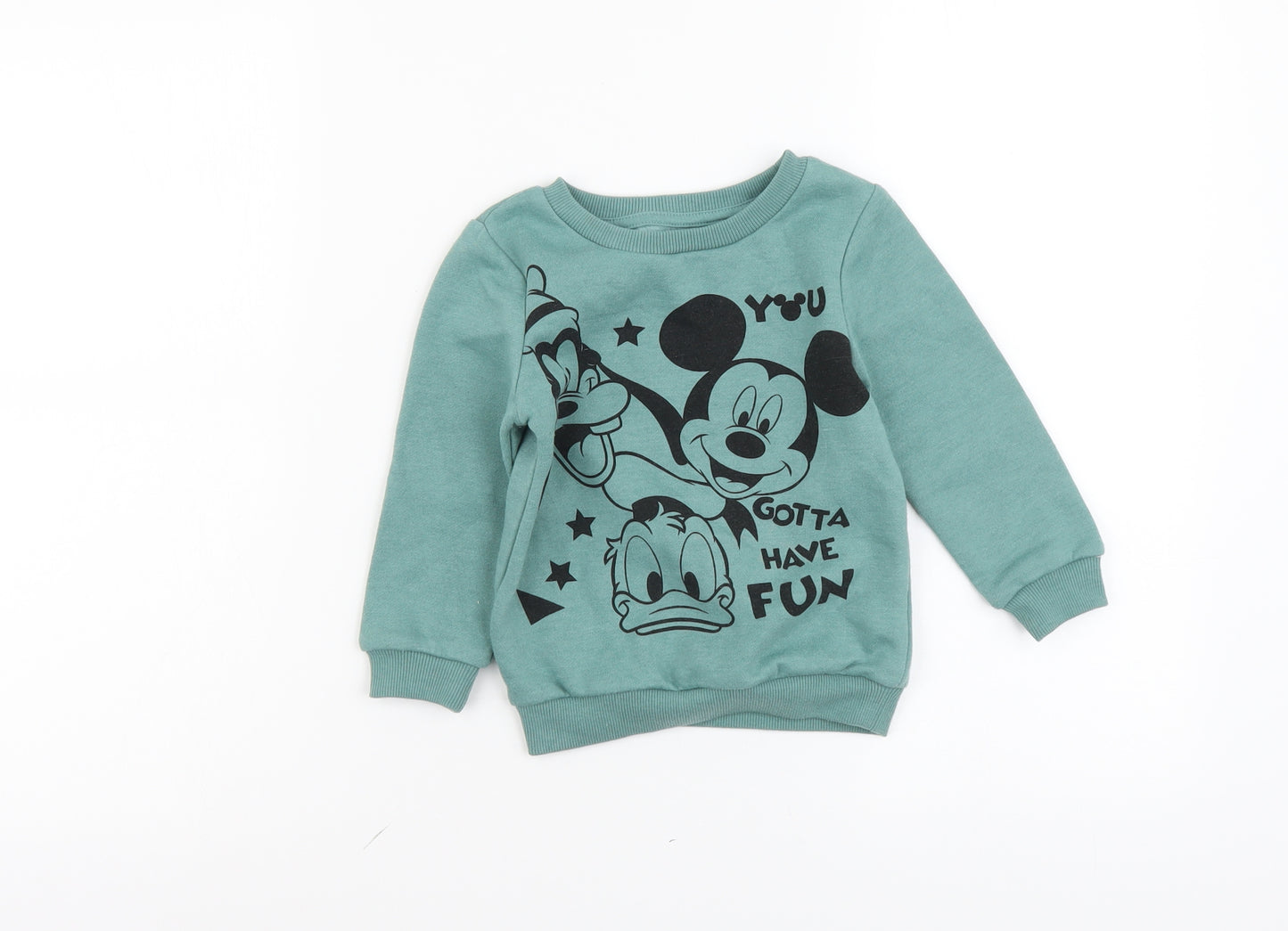 Primark Boys Green Cotton Pullover Sweatshirt Size 2-3 Years Pullover - Gotta have Fun