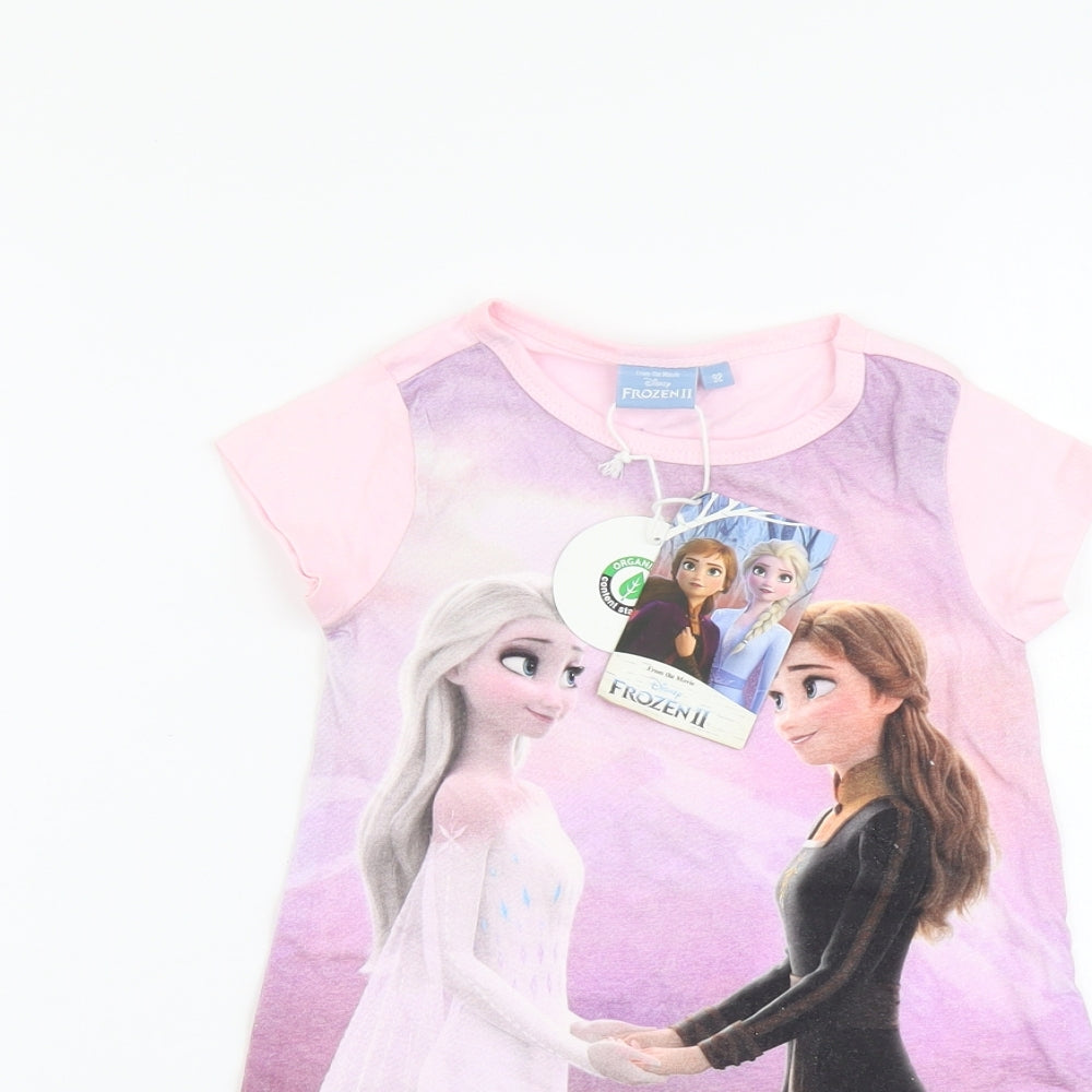 Frozen Girls Orange Cotton Trapeze & Swing Size 2-3 Years Round Neck Pullover - Sister Love